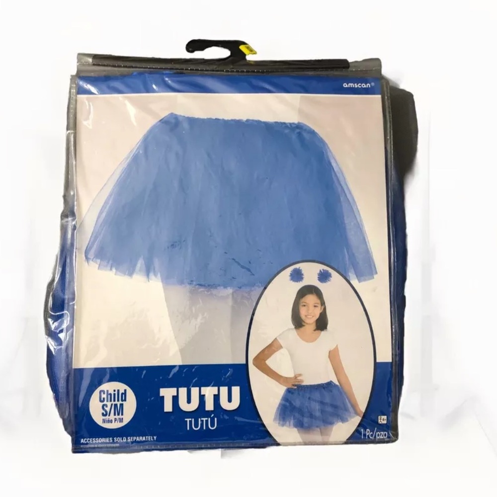 Amscan Blue Tutu S/M Up To Size 10 Dress Up Costume Dance Play Party Accessory